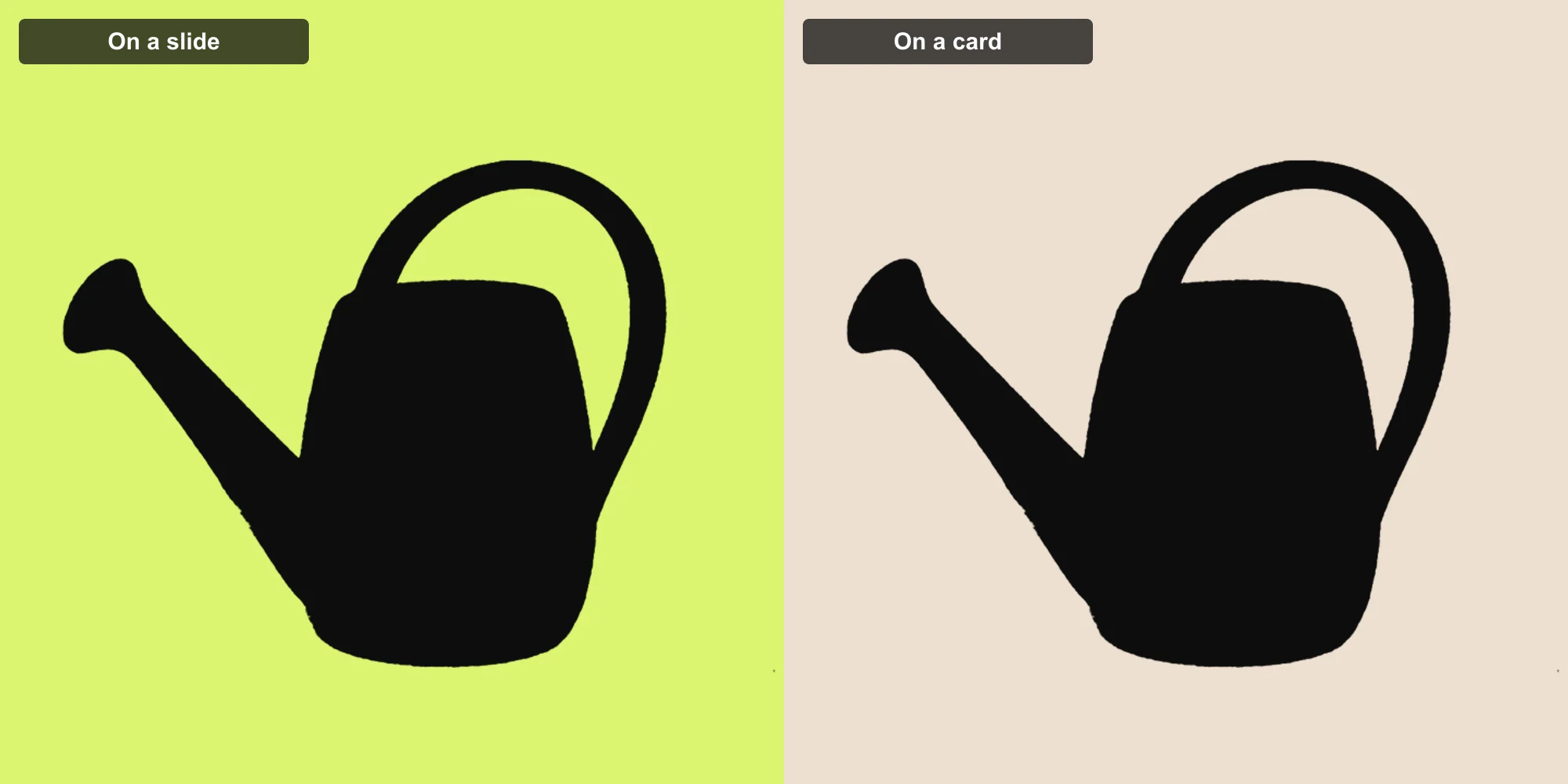 The same transparent silhouette placed over bright and dark backgrounds