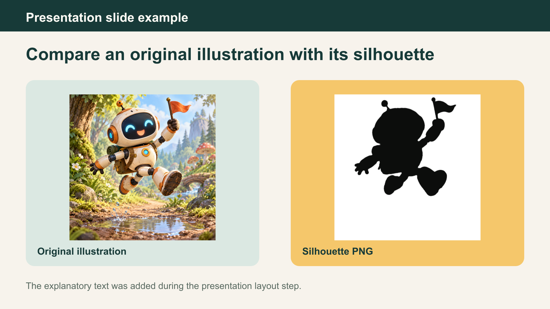 Finished product comparison slide