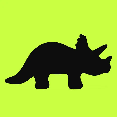 Triceratops silhouette on the custom SilMaker lime background